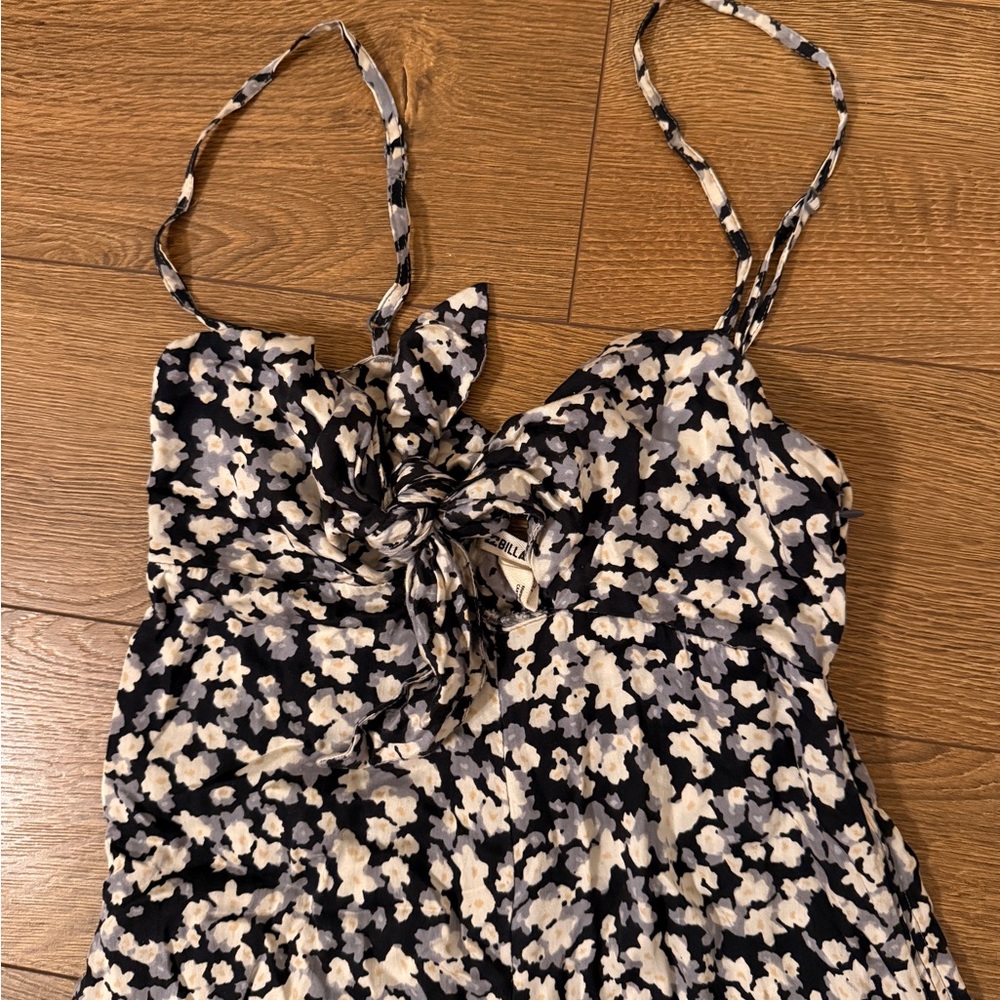 Billabong Black and Cream Floral Jumpsuit - Picture 3 of 4